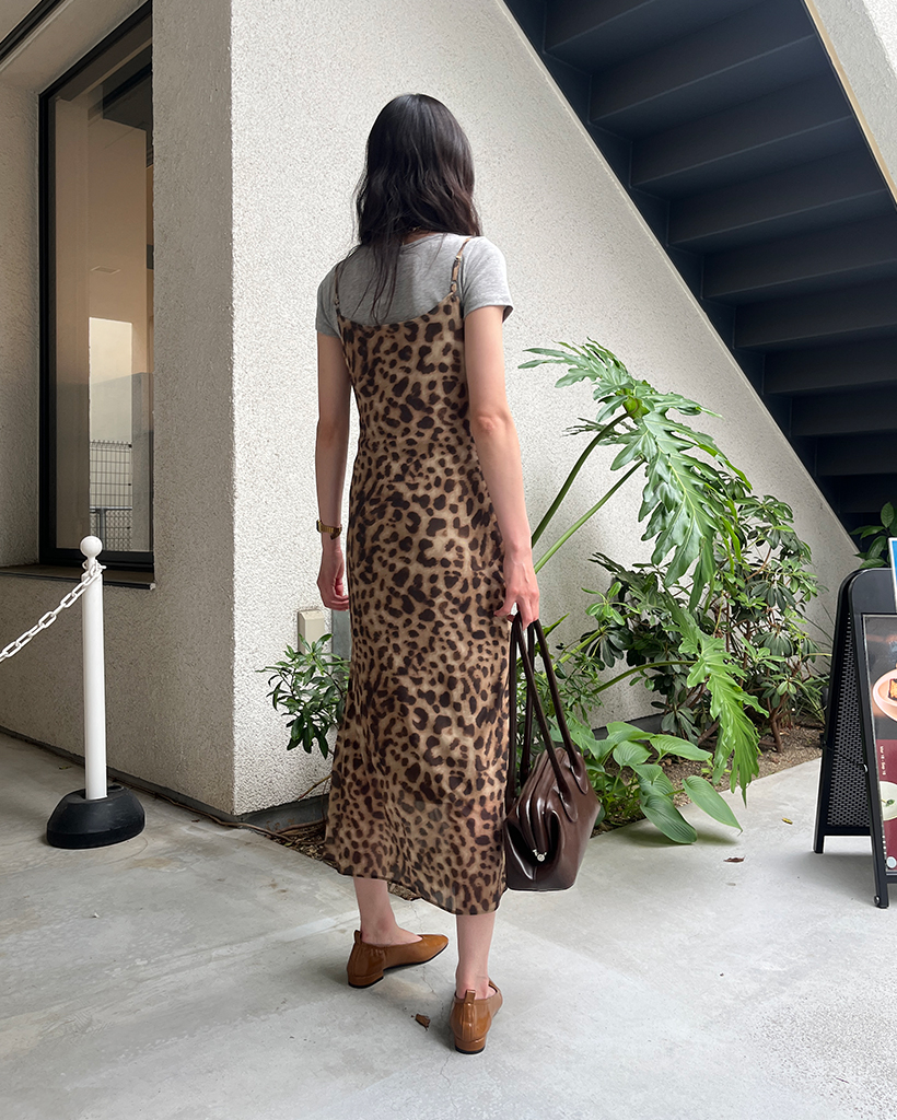 シアーレオパードロングキャミワンピース | ファッション通販