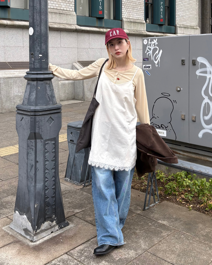 フラワーレースヘムランジェリーキャミワンピース