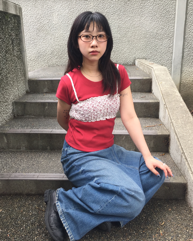 レースギャザーゴムビスチェ