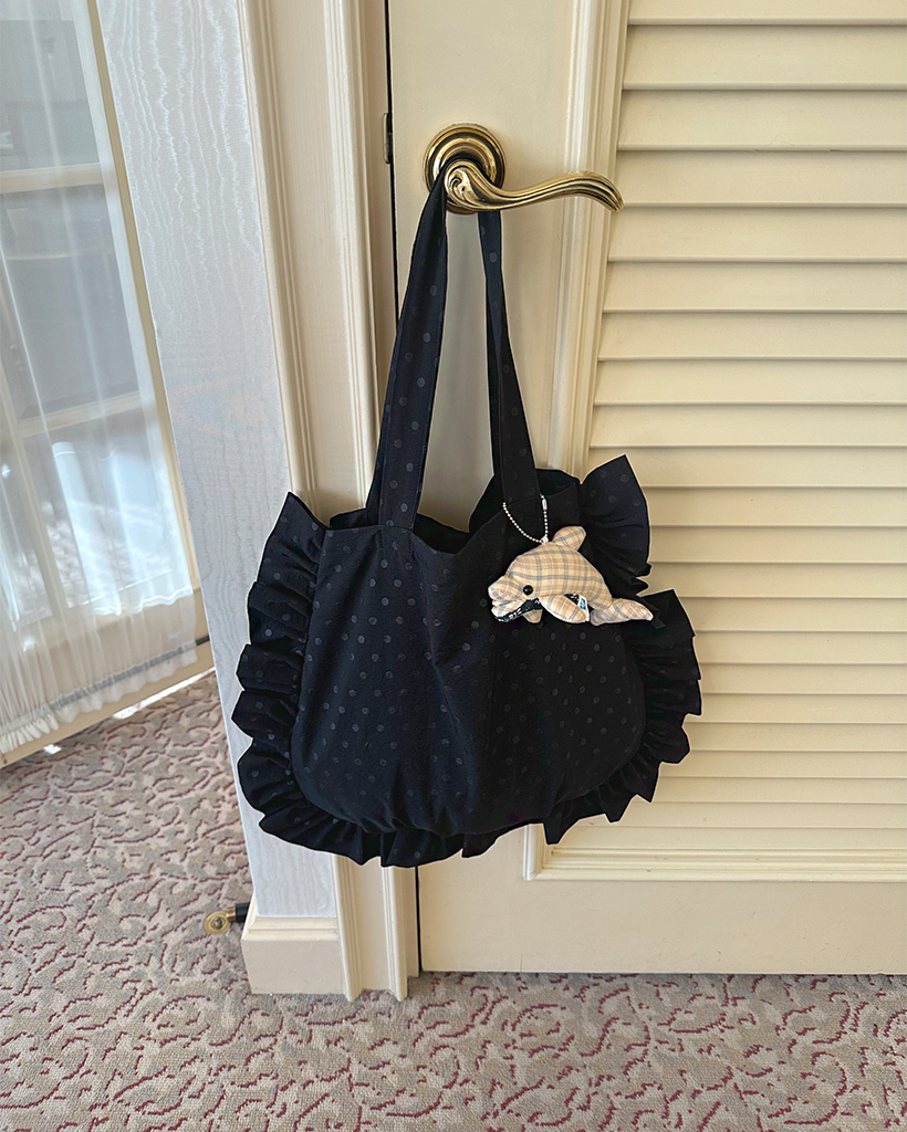 ドットワイドフリルヘムトートバッグ