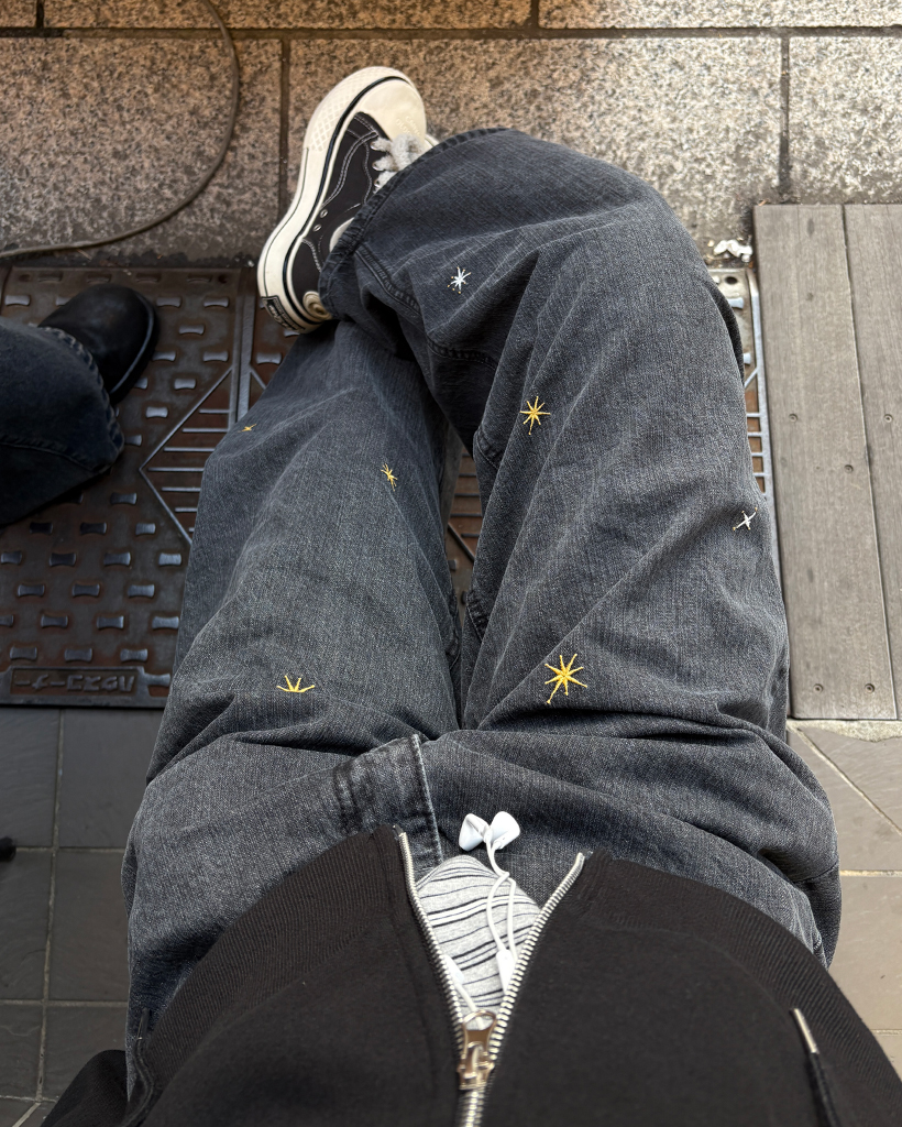 スターステッチスーパーワイドデニムパンツ | ファッション通販