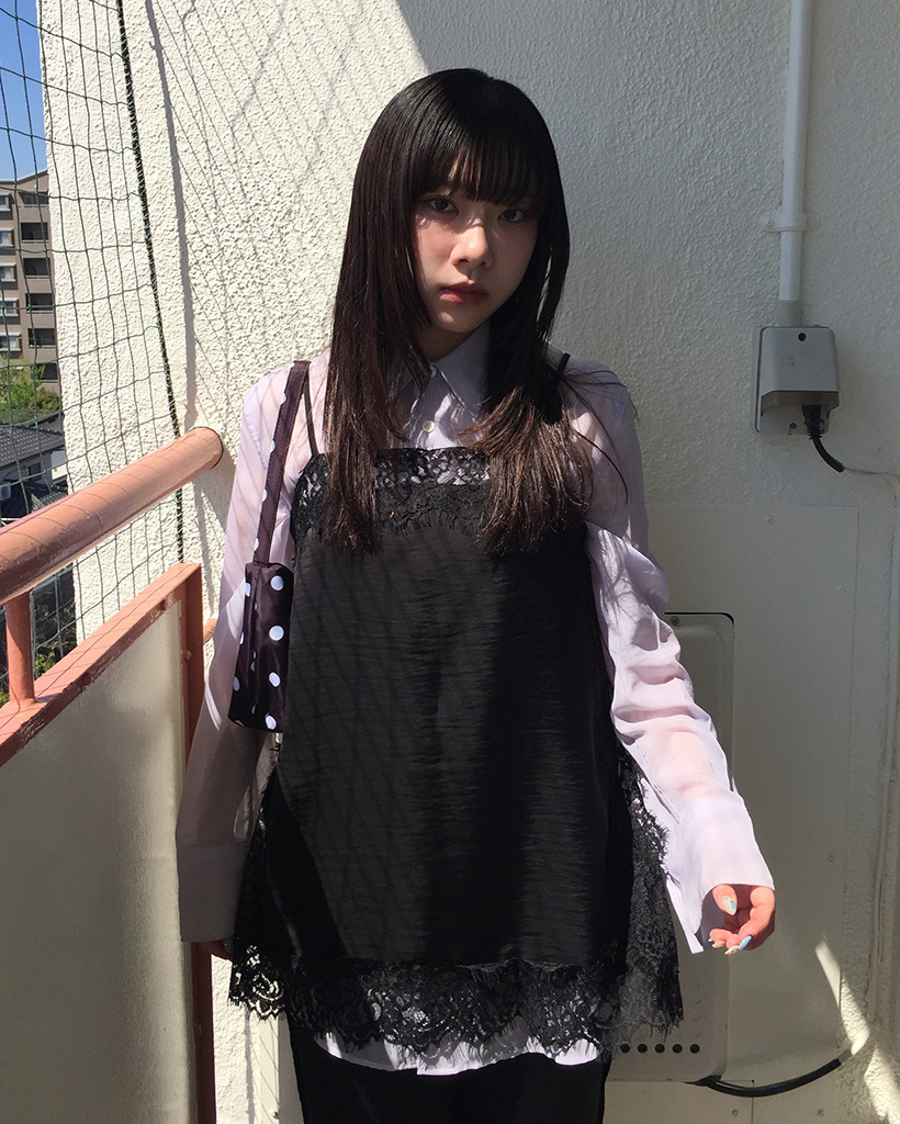 フリンジワイドレースランジェリーキャミチュニック