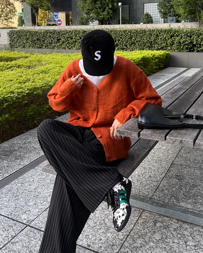 ヘアリーVネックルーズカーディガン