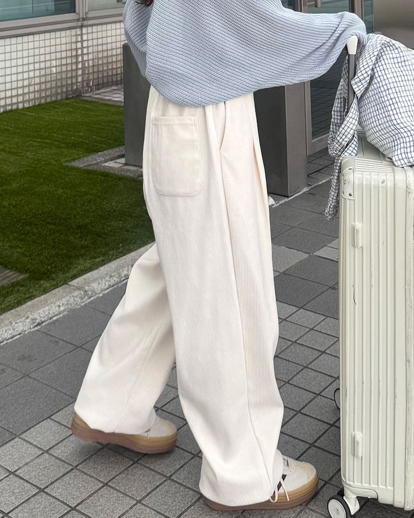 ドローストリングヘムタックコーデュロイイージーパンツ