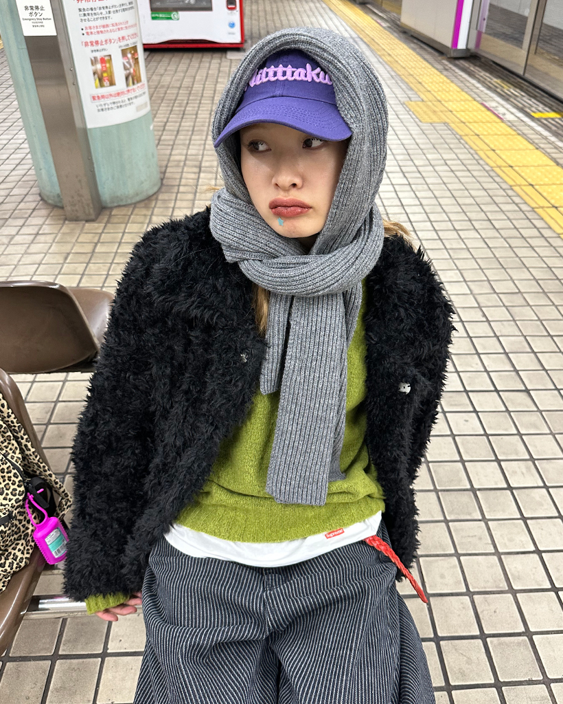 [BEST 50]シンプルスクエアリブニットマフラー