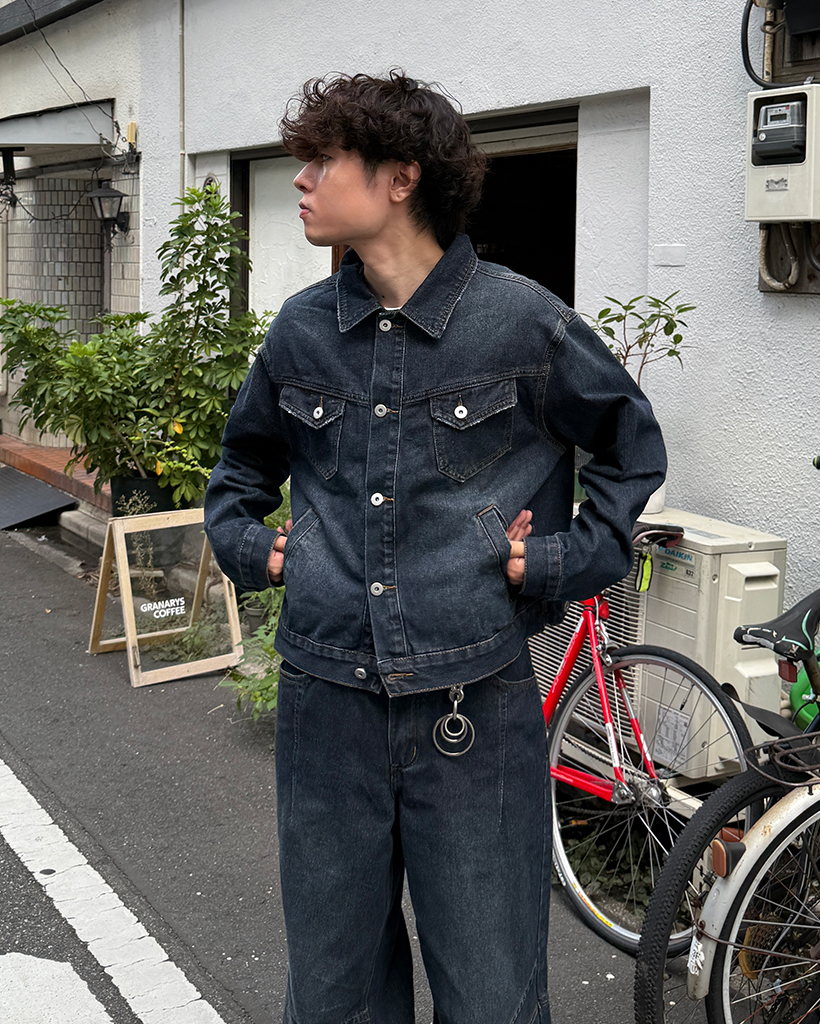 アンバランスフラップポケットデニムジャケット | ファッション通販