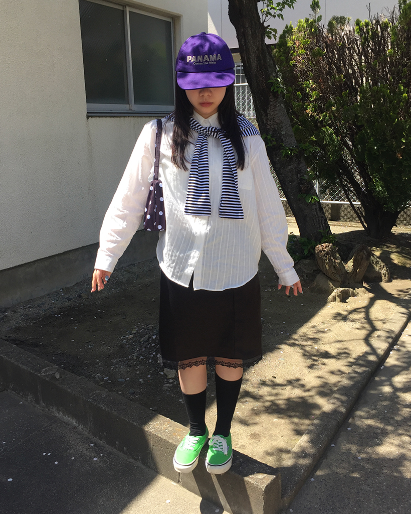 メタルタグポケットパンチングストライプシャツ