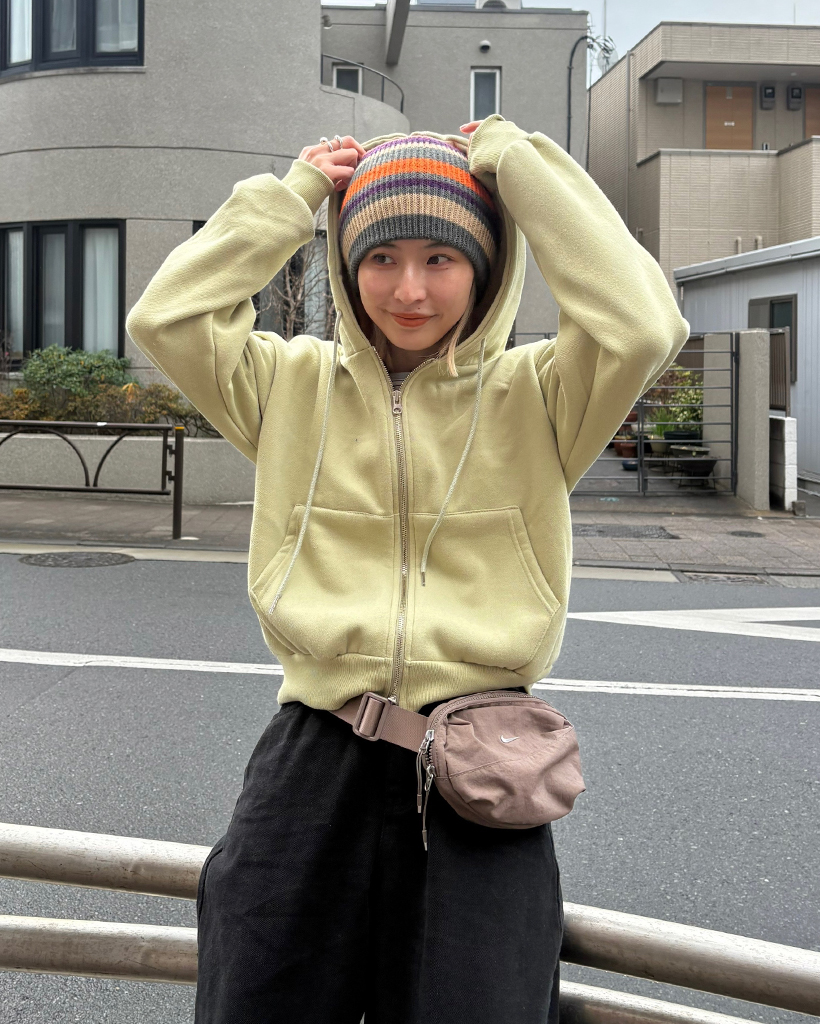 ベーシックフィットダブルジップアップ裏起毛パーカー