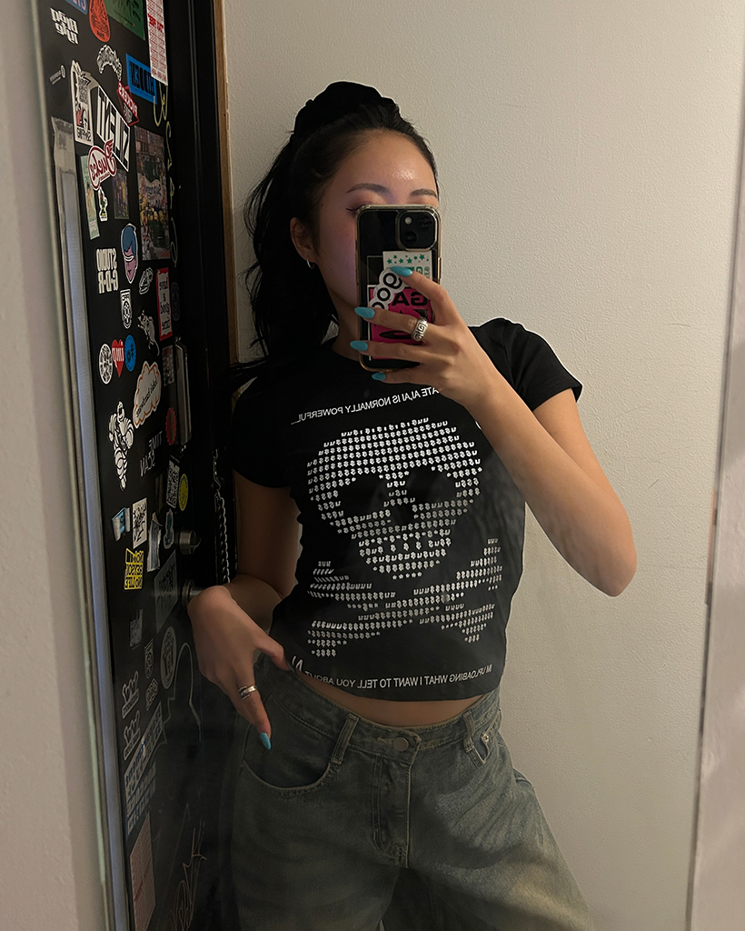 マネードクロセミクロップドハーフＴシャツ