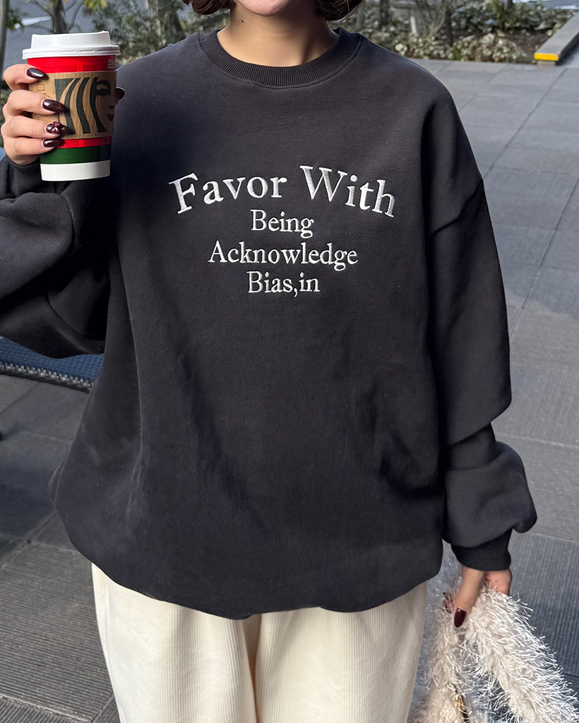 Fover withステッチ裏起毛スウェットシャツ