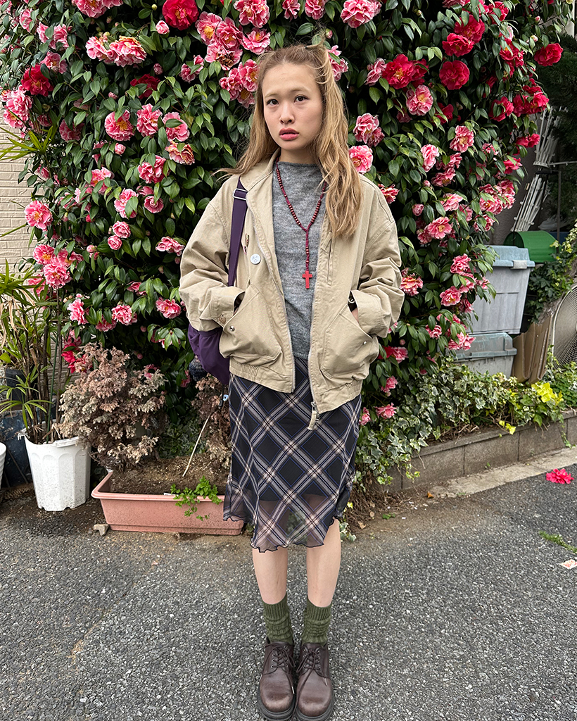 スタンドネックフラップダブルジップブルゾン