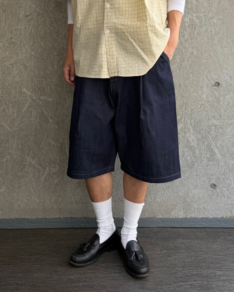 （ユニセックス) デニムバミューダパンツ