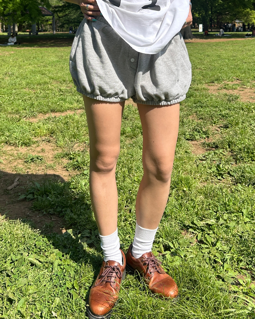 センターボタンスウェットパンプキンパンツ