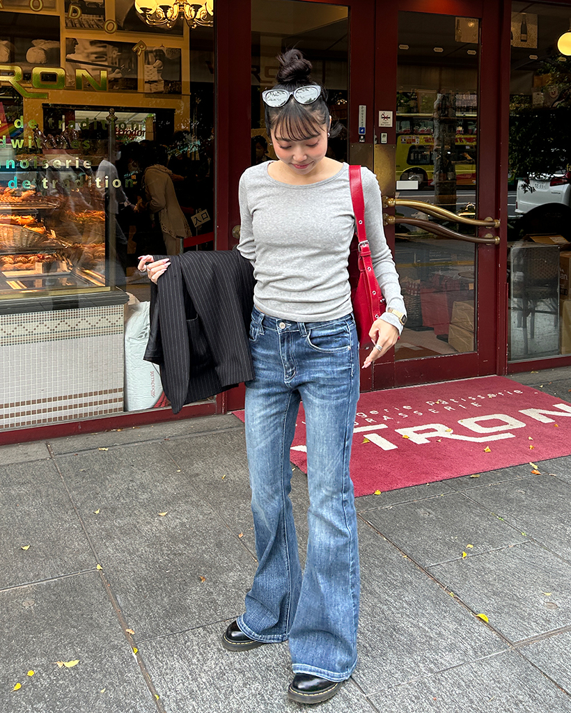 バトーネックベーシックロングTシャツ