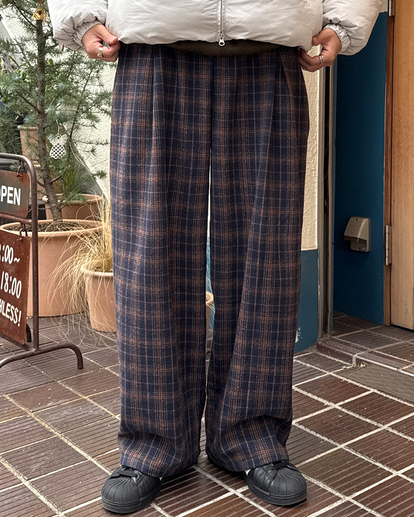 （ユニセックス）タータンチェックフランネルパンツ