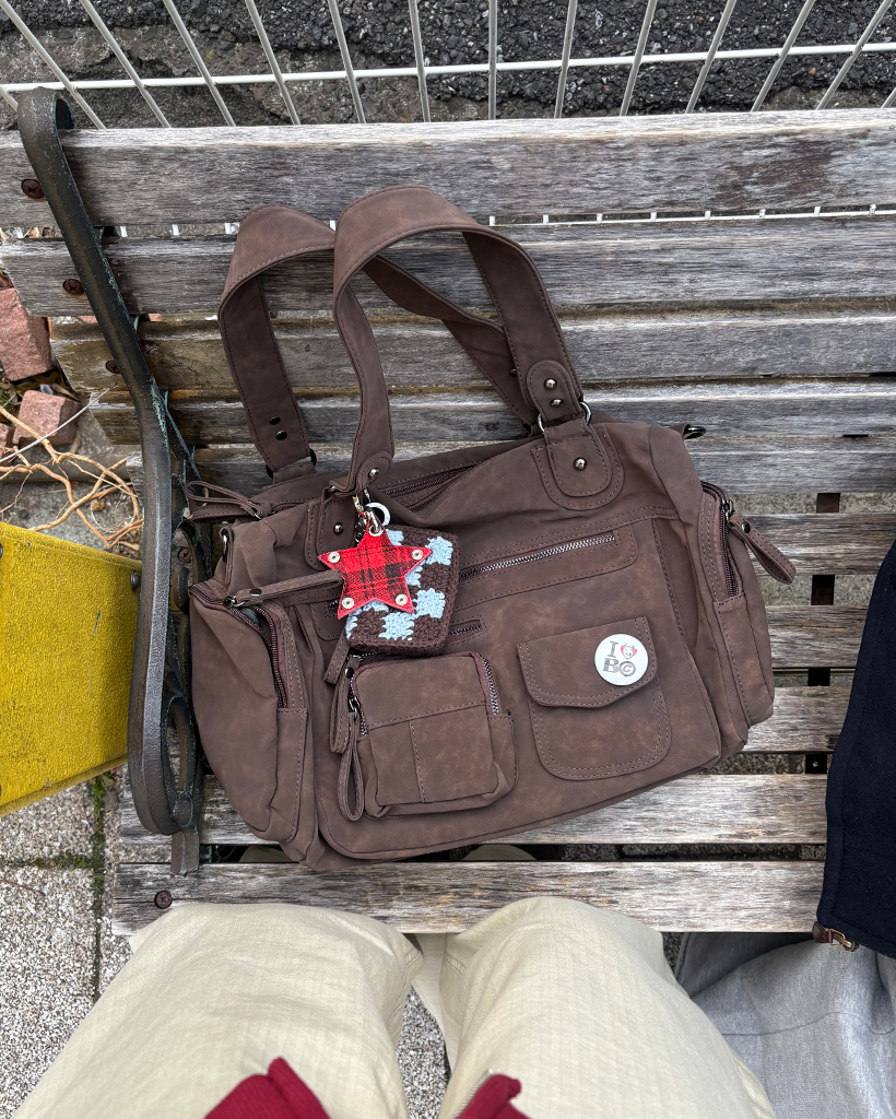 マルチポケットボストンビックレザートートバッグ