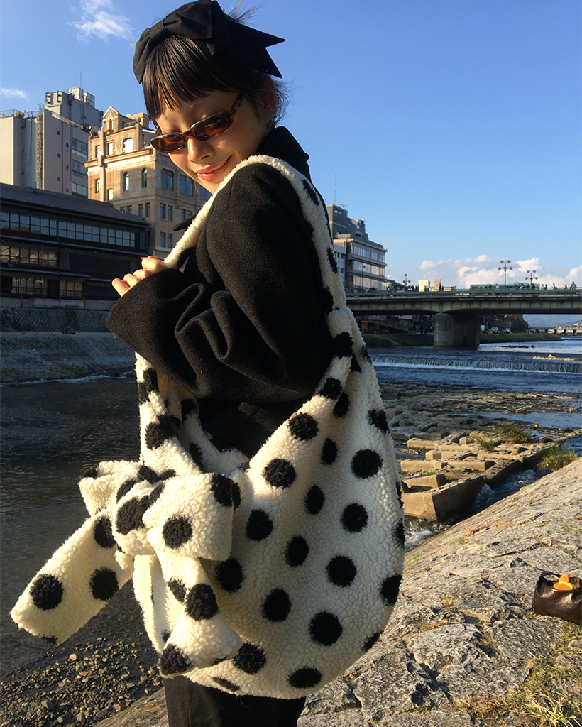 ドットビックリボンボアバッグ