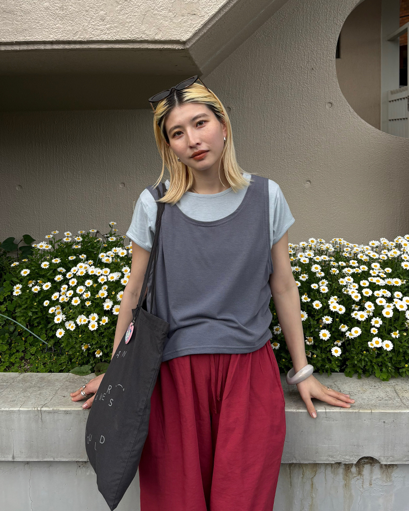 タンクレイヤードセミクロップドショートTシャツ