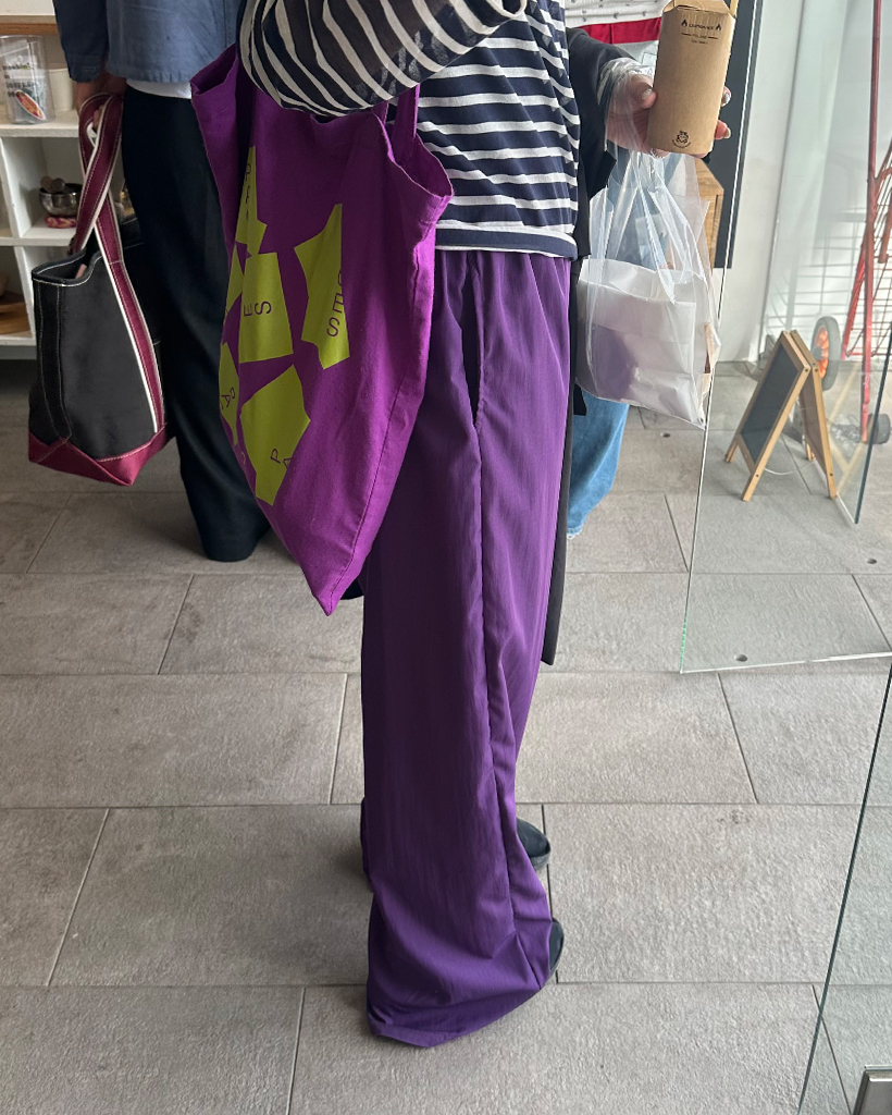 ウッドビーズナイロンイージーパンツ