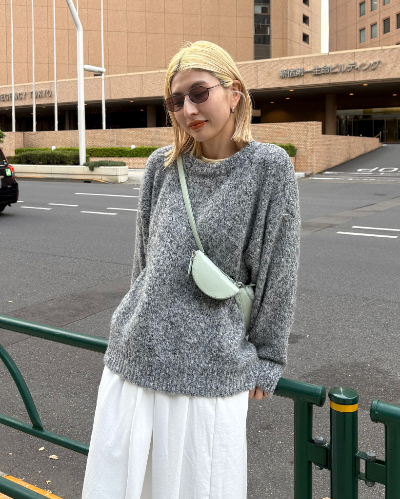 ミックスカラーニットルーズセーター