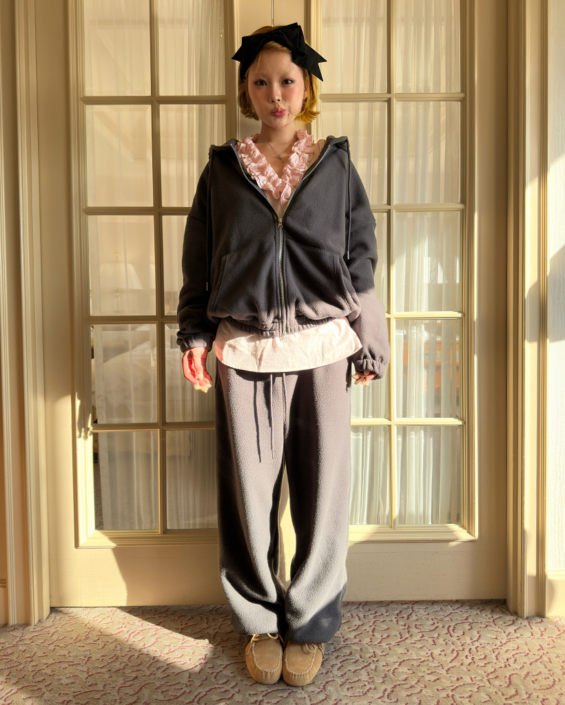 ダブルジップフリースパーカー＆ジョガーパンツセット