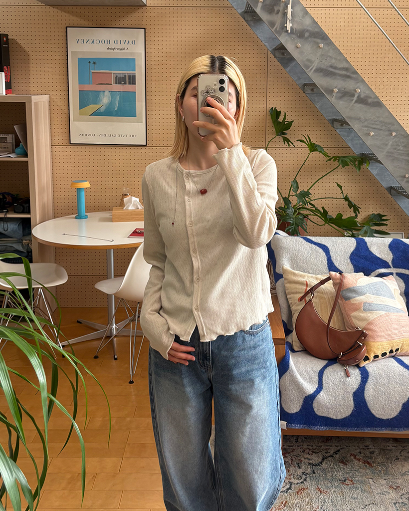 サイドボタンポワンテルカーディガン