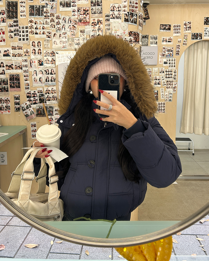 [BEST 50]ループボタンアタッチドファーフードショートダウンジャケット