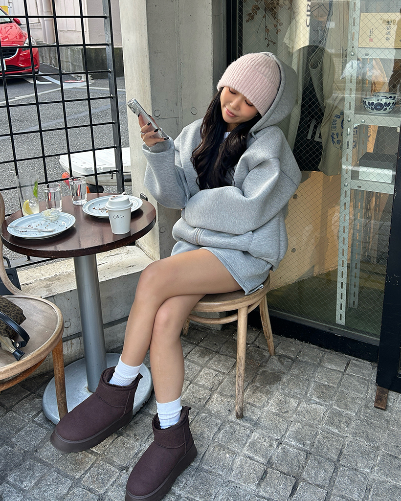 original]クロップドグレーニットパーカー | ファッション通販サイト NUGU