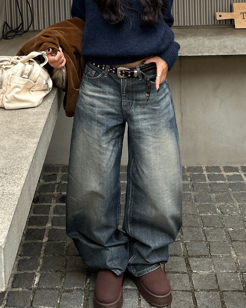 ameri vintage ダメージ加工 ワイドレッグデニム ameri vintage ダメージ加工 ワイドレッグデニム ameri vintage