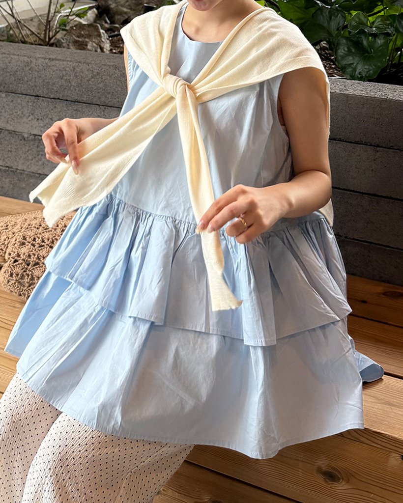 フェイクカーディガンストール