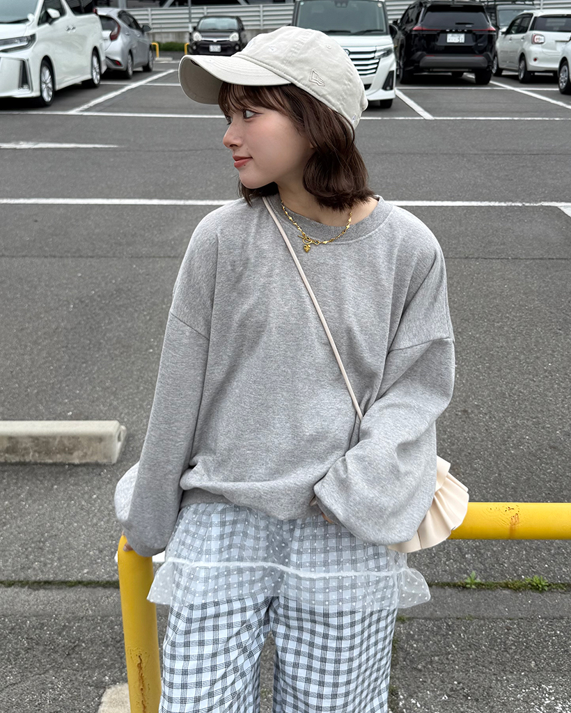 ドットチュールヘムロングスリーブスウェット