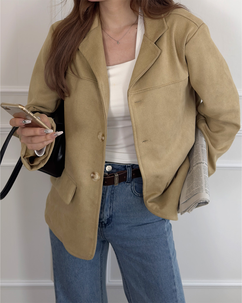 オーバーフィットスエードジャケット