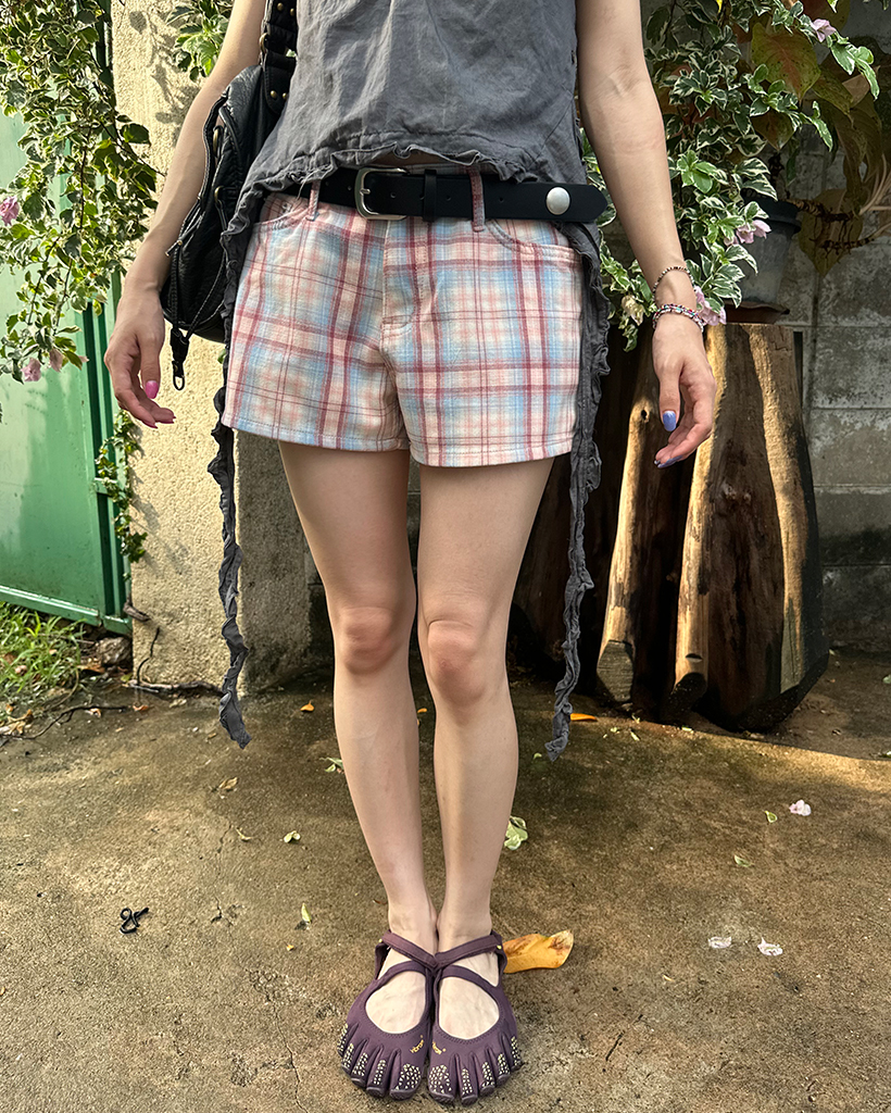 ウィンドウペンカラーチェックショートパンツ
