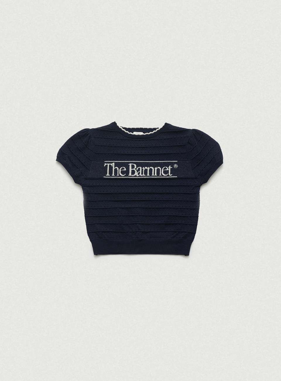 [Influencer pick] Navy Helen Logo Jacquard Knit Top