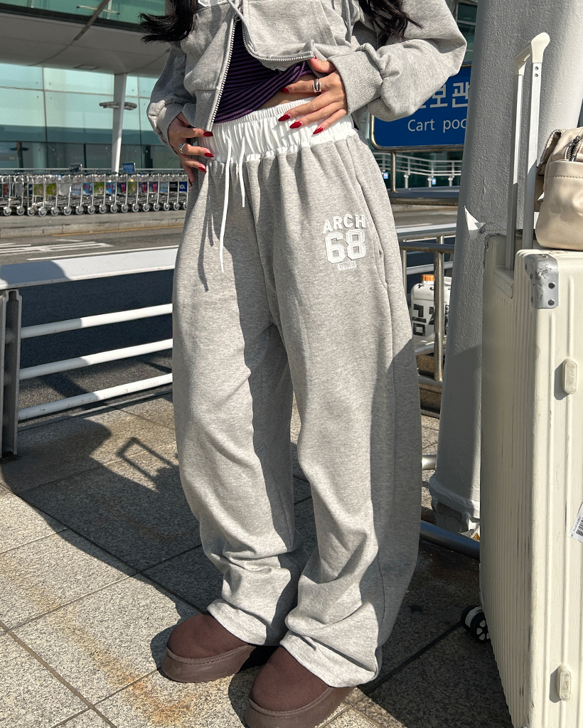 68パッチウエストシャーリングパンツ