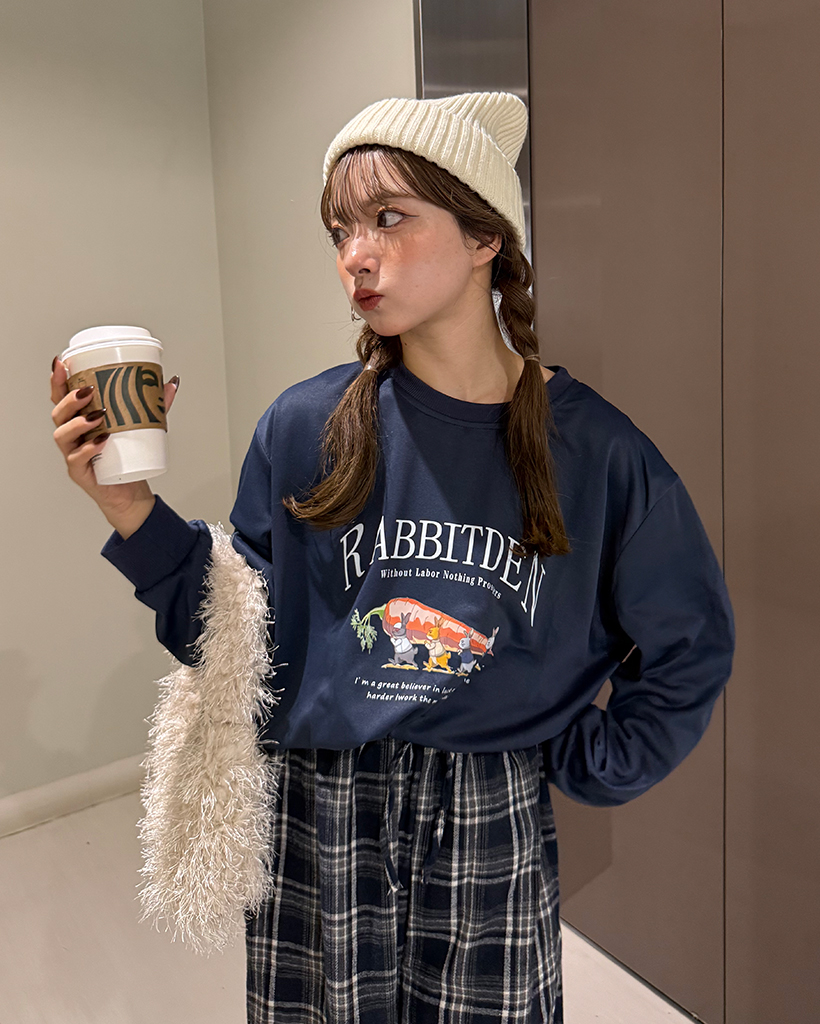 キャロットプリントスウェット