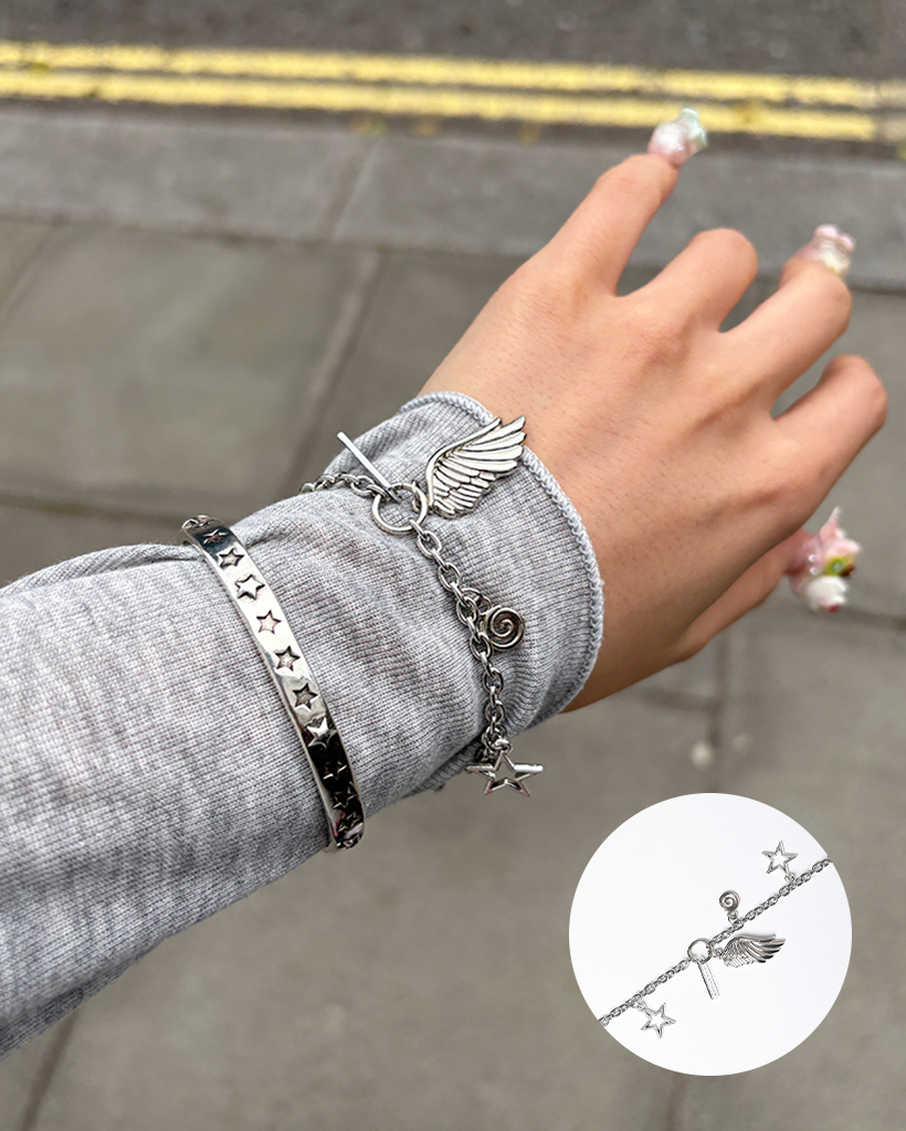 ウィングスターチャームチェーンブレスレット