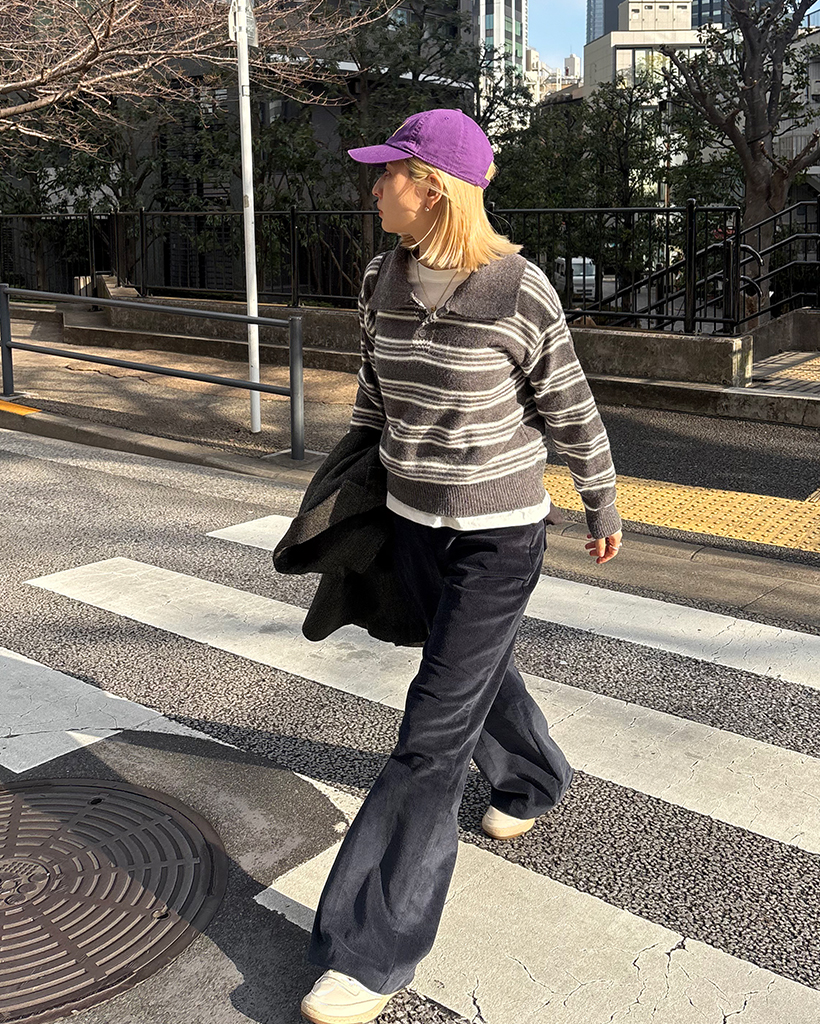 アイビーボーダーポロネックセーター