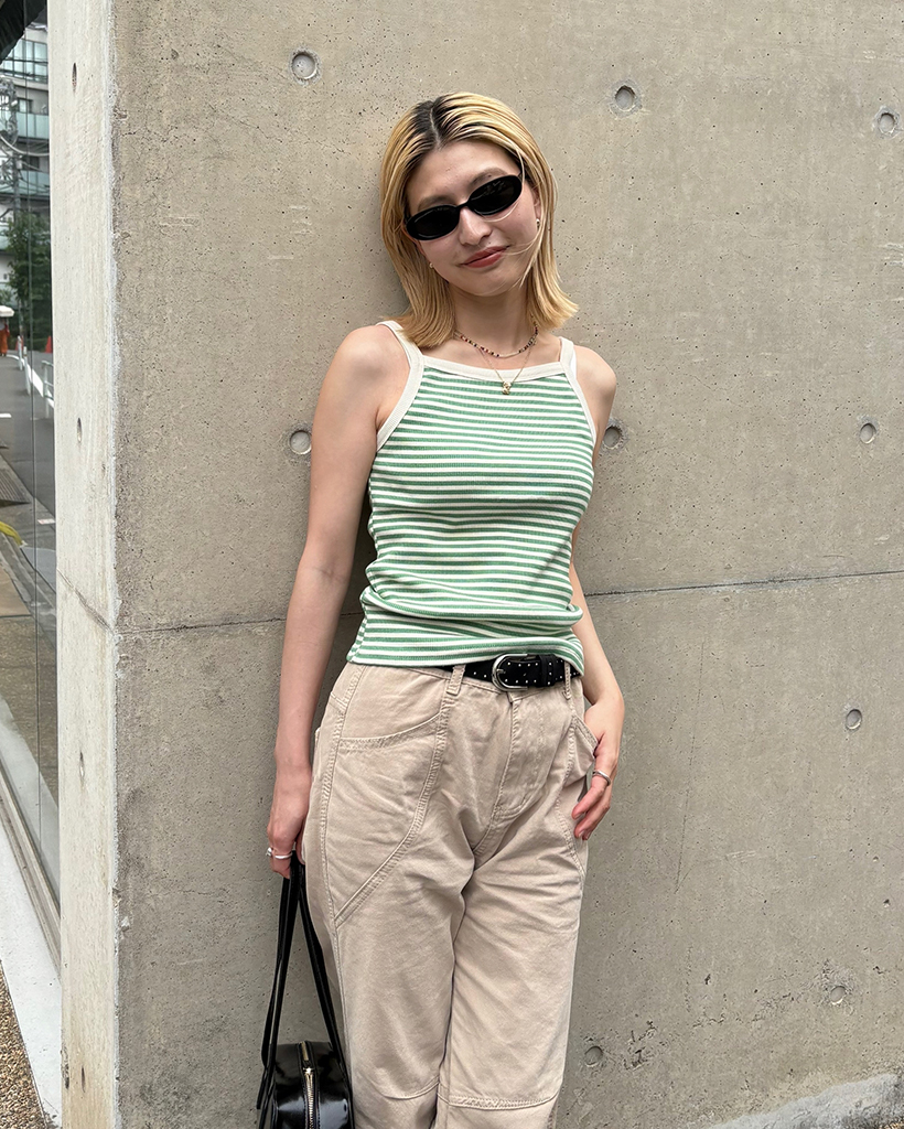 ボーダーリブキャミソール