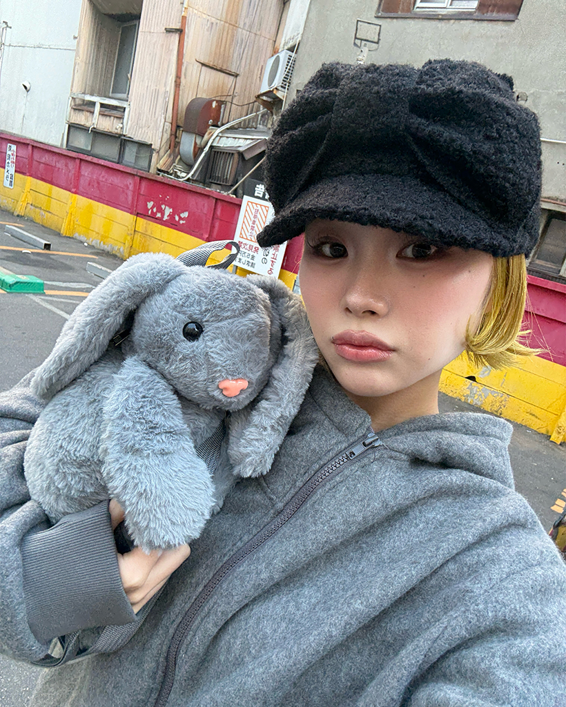 プードルボアビックリボンキャスケット