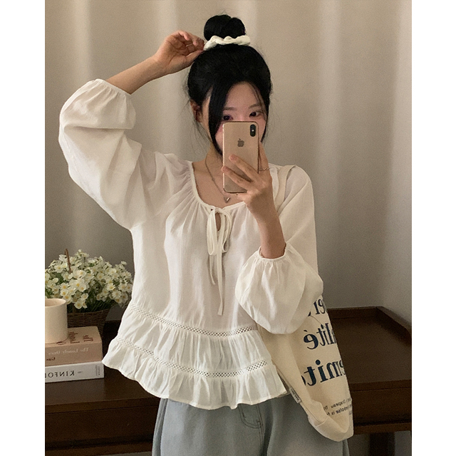 フリルシフォンブラウス
