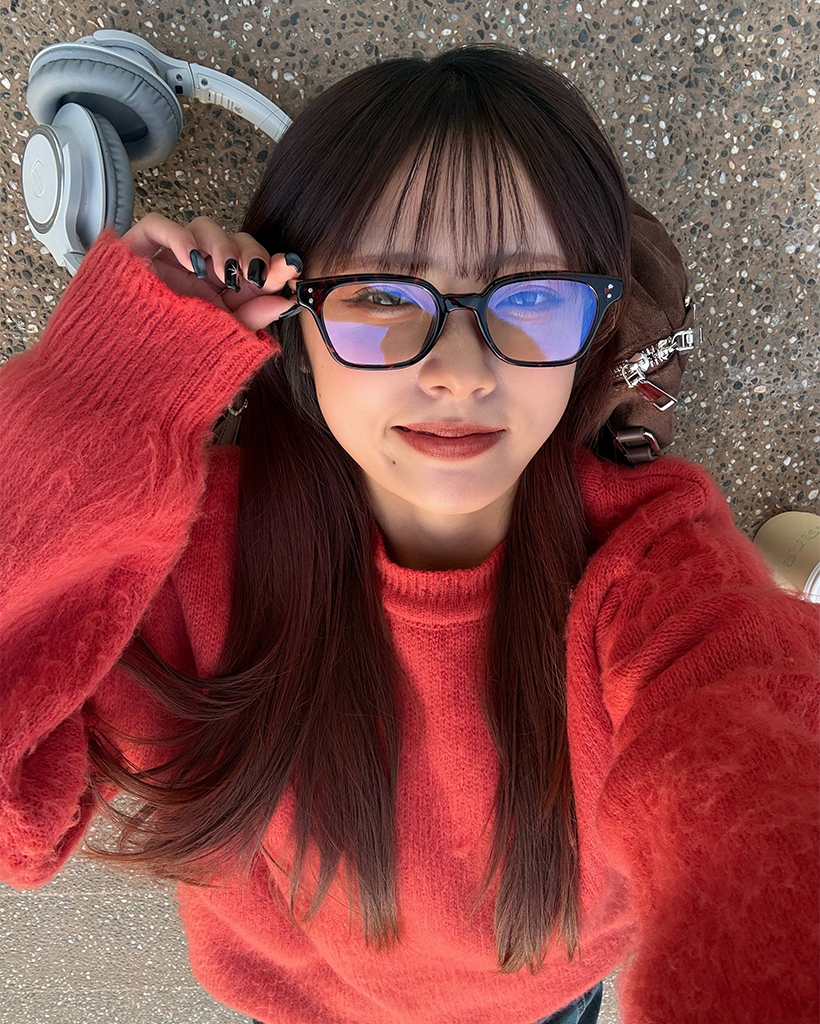 ブルーライトレンズウェリントンメガネ