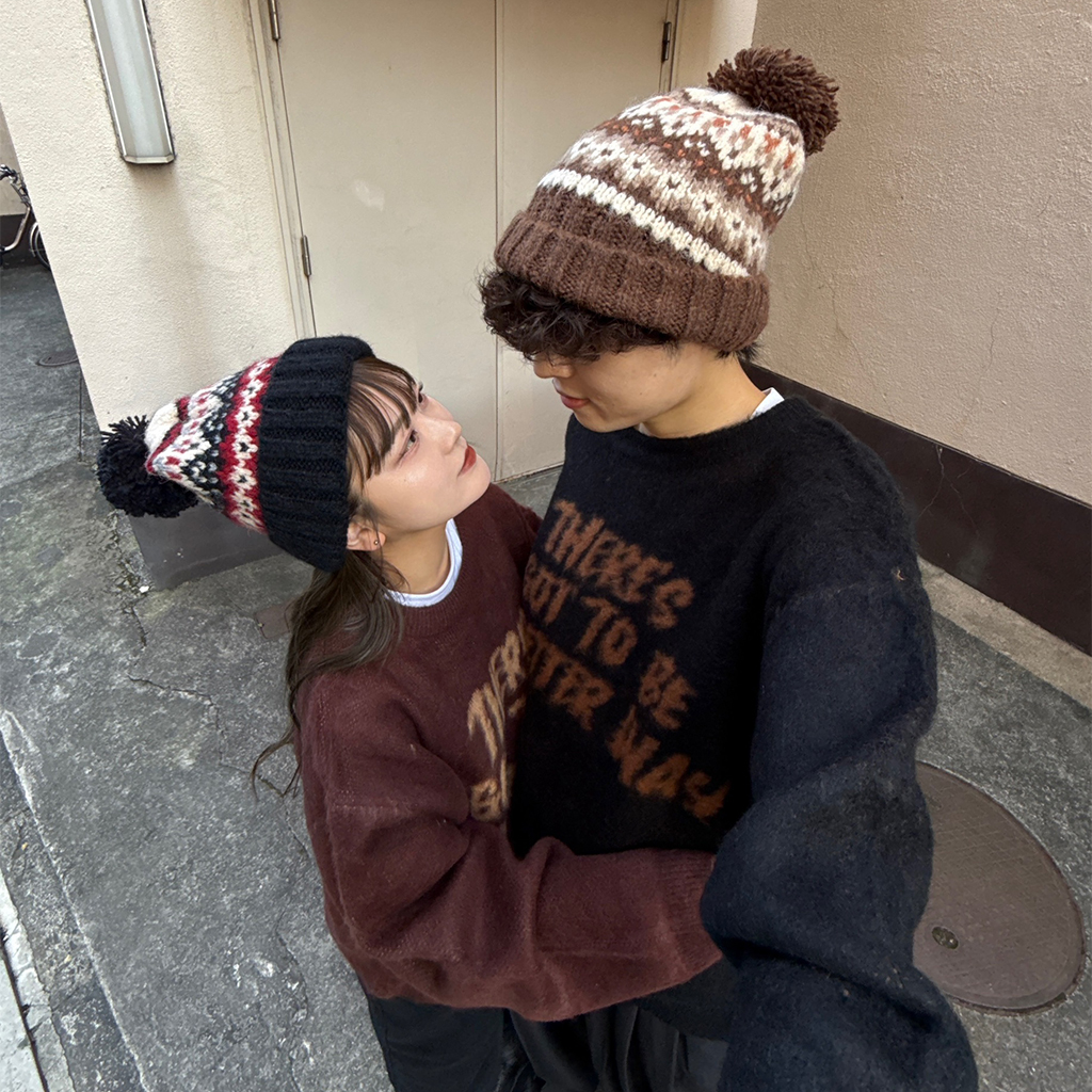 ノルディックポンポンニット帽