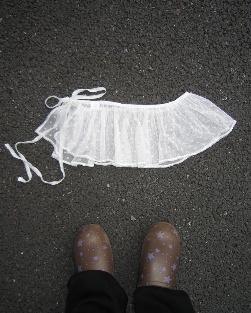 ドットシースルーラップスカート