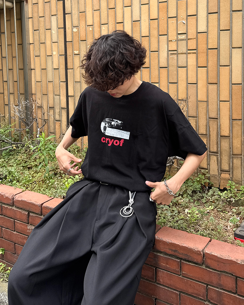 cryofフォトレタリングロングハーフTシャツ