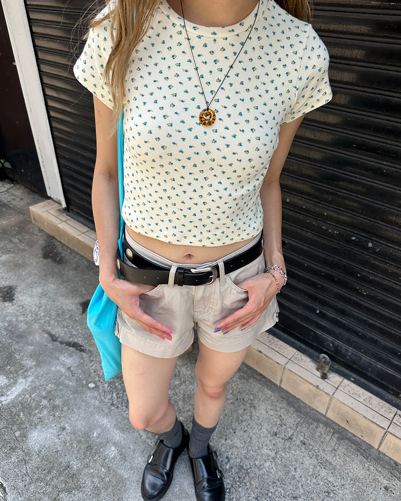 ミニフラワークロップドミニTシャツ