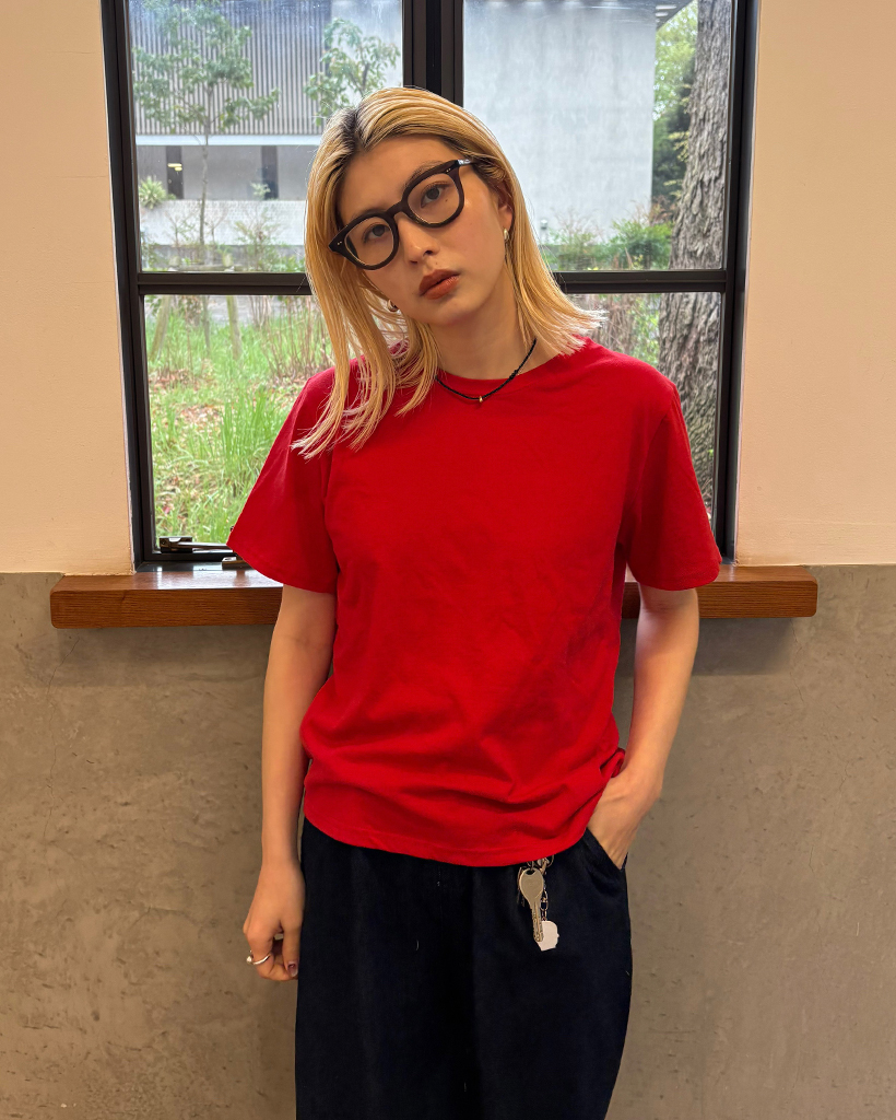 セミクロップドベーシックハーフTシャツ