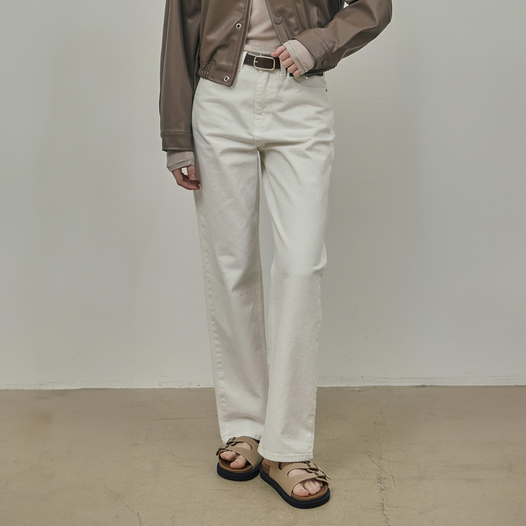 SEMI BOOTS CUT WRINKLE PANTS WHITE | ファッション通販サイト NUGU
