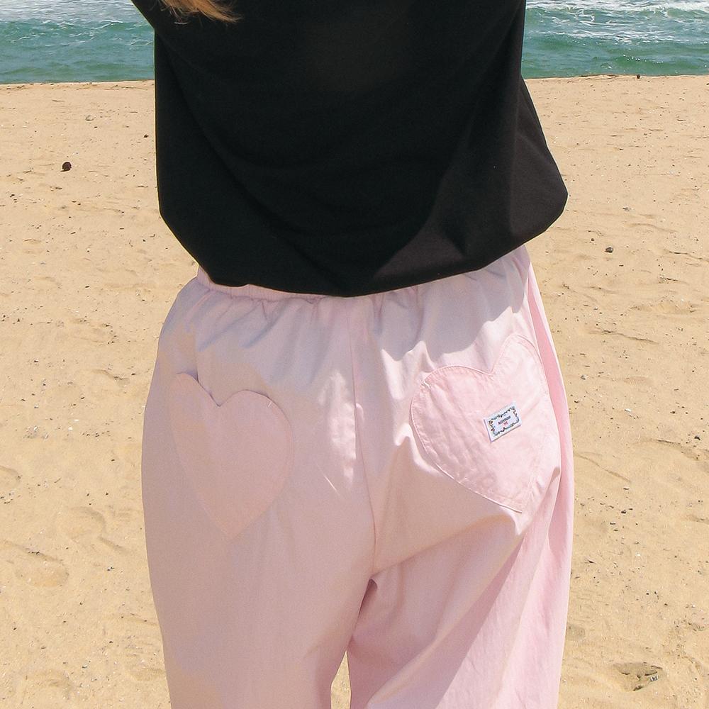 パンツ RONRON BACK HEART STITCH POCKET BANDING PANTS SOFT PINK BACK HEART STITCH POCKET BANDING PANTS SOFT PINK