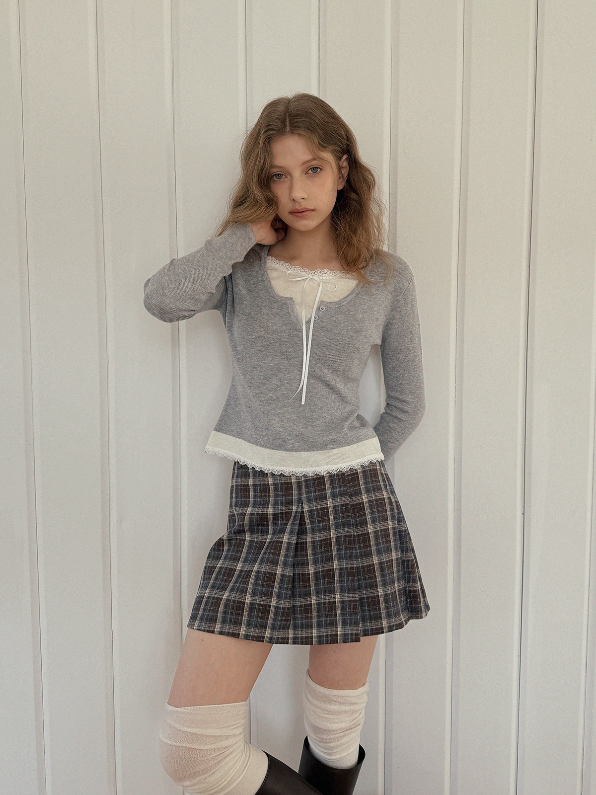 Luzel Tie Layered Long Sleeve Knit